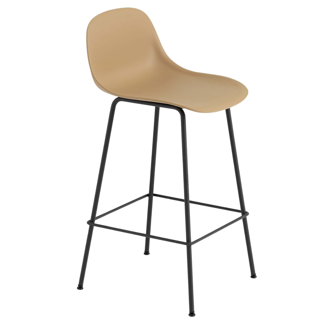 Muuto - Fiber Counter & Bar Stool with Backrest - Tube Base