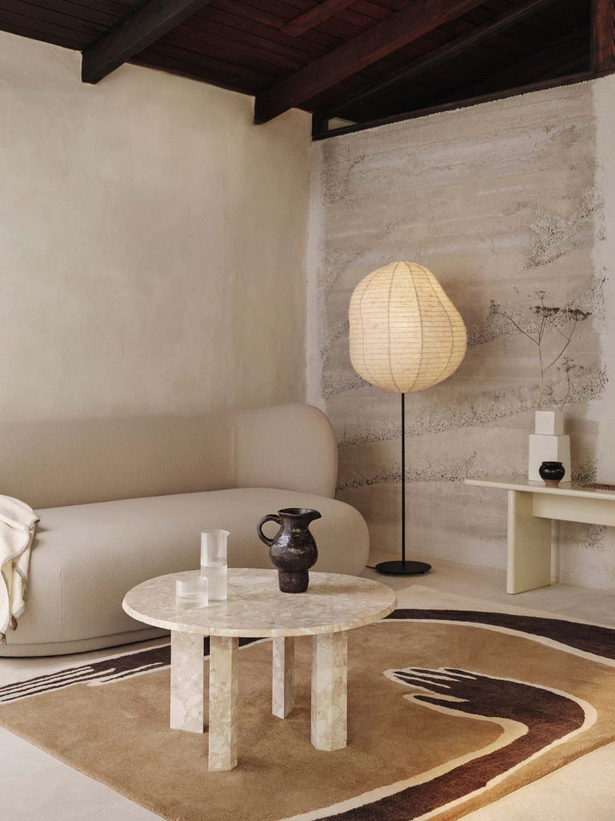 Ferm Living - Kurbis Floor Lamp - Tall - Natural/Black