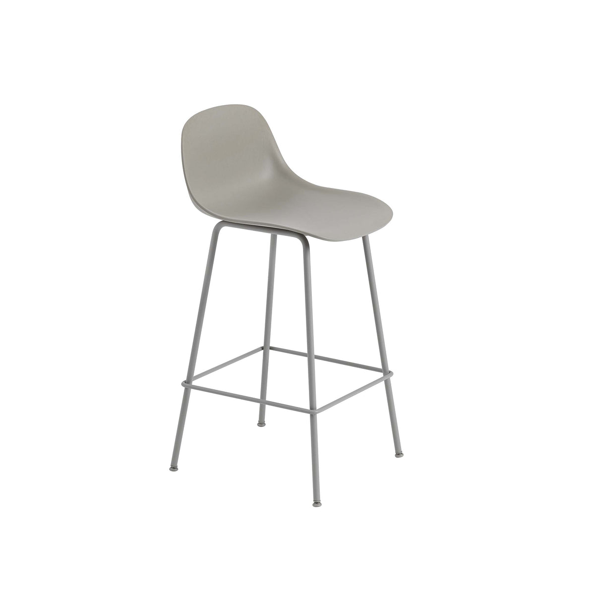 Muuto - Fiber Counter &amp; Bar Stool with Backrest - Tube Base