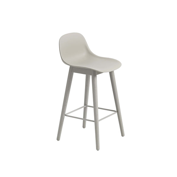 Muuto - Fiber Counter & Bar Stool with Backrest - Wood Base - Maven