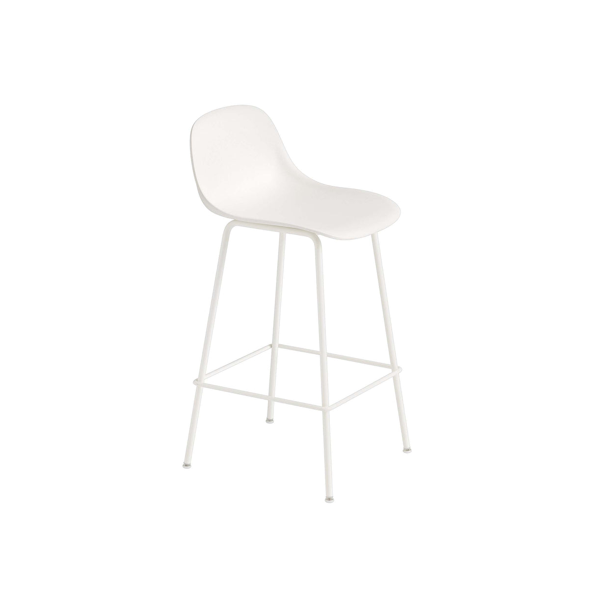 Muuto - Fiber Counter &amp; Bar Stool with Backrest - Tube Base