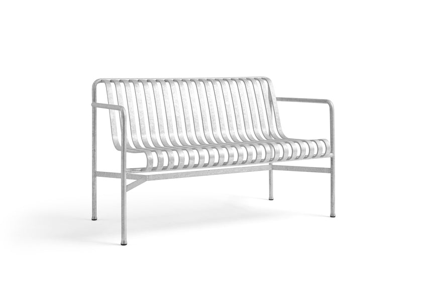 HAY - Palissade Dining Bench w.Armrest  - Hot Galvanised